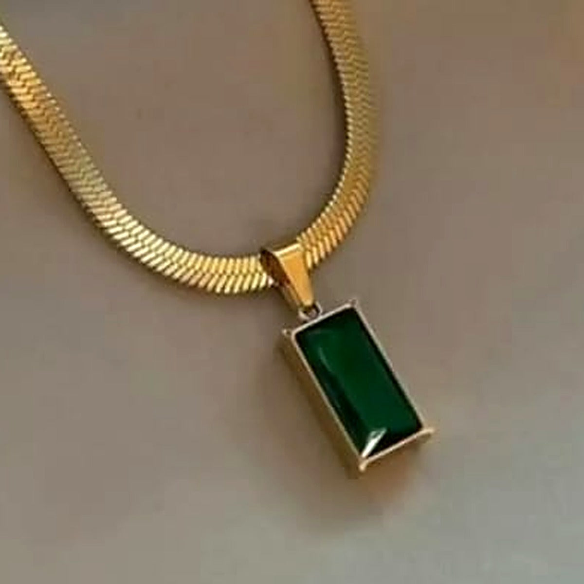 Royal Green Herringbone pendant