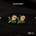 Pink Tulip Crystal Stud Earrings