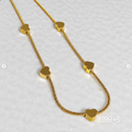 Gold Heart Station Chain Necklace