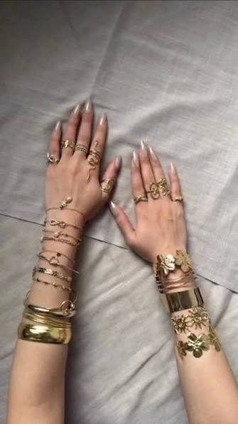 Gold Stackable Bracelet & Ring Set
